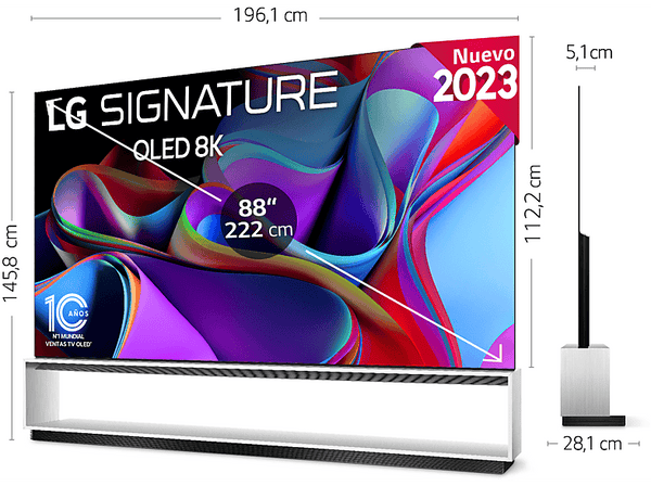 LG OLED88Z39LA OLED 8K Inteligente α9 8K Gen6  (H.265) Negro