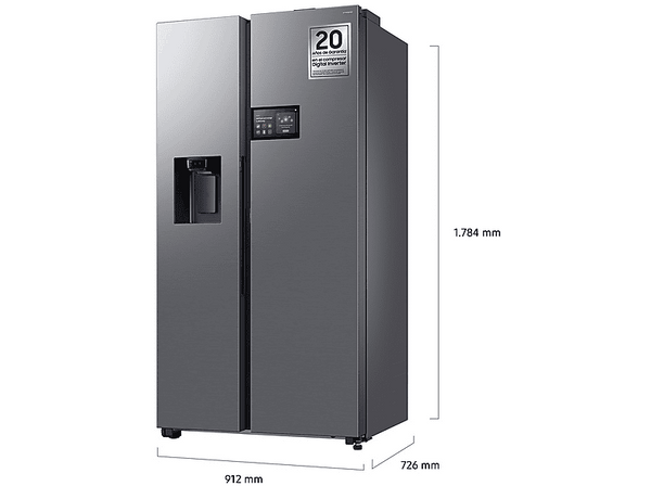 Samsung Bespoke AI RS90F64EETEF Mono Cooling No Frost 178.4 cm 621  Botellero Inox