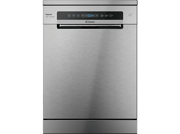 Candy Rapido’ CF 5C7F1X 15 servicios 8 programas Inicio  Wi-Fi Inox