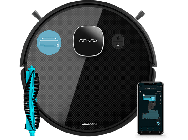 Cecotec Conga Eternal Max X-Treme Navegación Láser 3000 Pa 110 min  Wi-Fi Negro