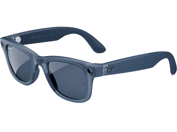 (❤️‿❤️) Ray-Ban Meta Wayfarer Mate jeans transparente Polarizadas en azul empolvado